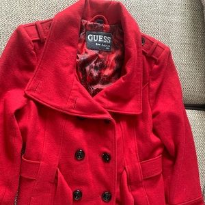 Guess Red Peacoat